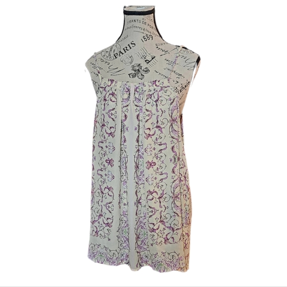 Soho Tops - Soho Cream/Purple Paisley Tank Top Size X-Large